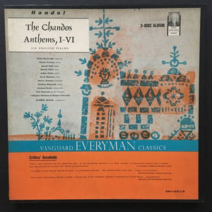 Georg Friedrich Handel: Chandos Anthems, I-VI: Six English Psalms 3 x LP Box Set