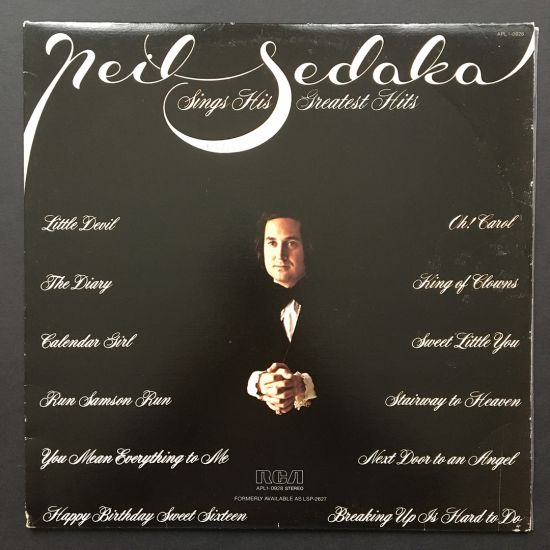Neil Sedaka: Neil Sedaka Sings His Greatest Hits LP